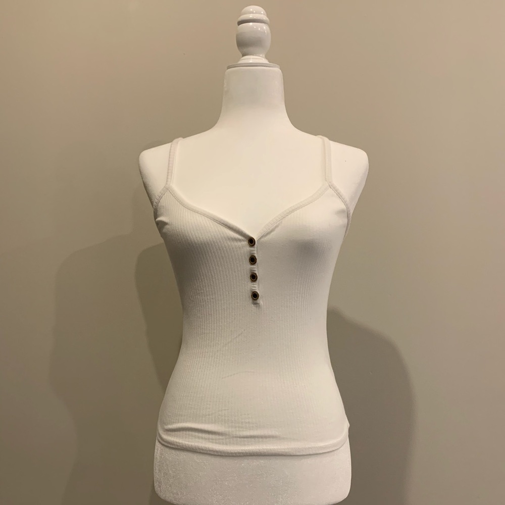 Active USA white cropped tank top